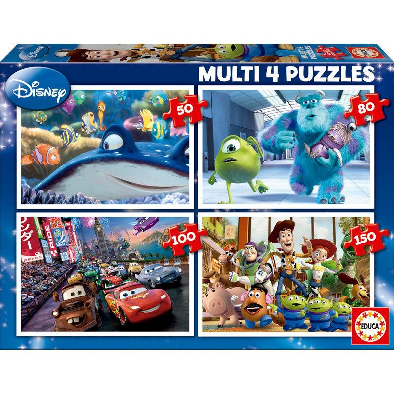 Puzzle Multi Buscando a Nemo + Monstruos SA. + Cars + Toy Story Disney Pixar 50-80-100-150pzs - Imagen 1