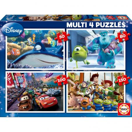 Puzzle Multi Buscando a Nemo + Monstruos SA. + Cars + Toy Story Disney Pixar 50-80-100-150pzs - Imagen 1