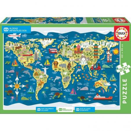 Puzzle Mapamundi 200pzs - Imagen 1