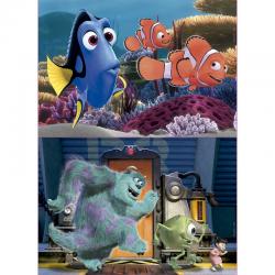 Puzzle Buscando a Nemo + Monstruos S.A Disney Pixar madera 2x25pzs - Imagen 2