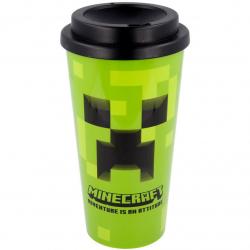 Vaso cafe doble pared Minecraft 520ml - Imagen 1