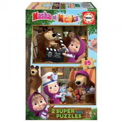 Puzzle Masha y el Oso madera 2x25pzs - Imagen 1