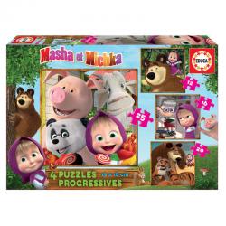 Puzzle Progresivo Masha y el Oso 12-16-20-25pcs - Imagen 1