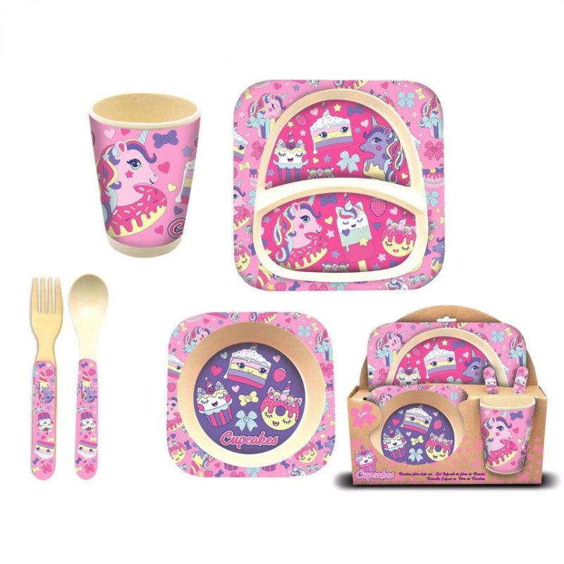 Set menaje Cupcakes bambu - Imagen 1