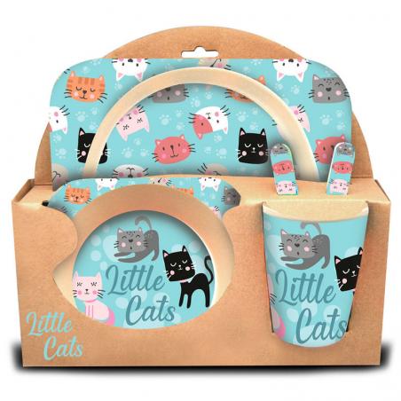 Set menaje Little Cats bambu - Imagen 1