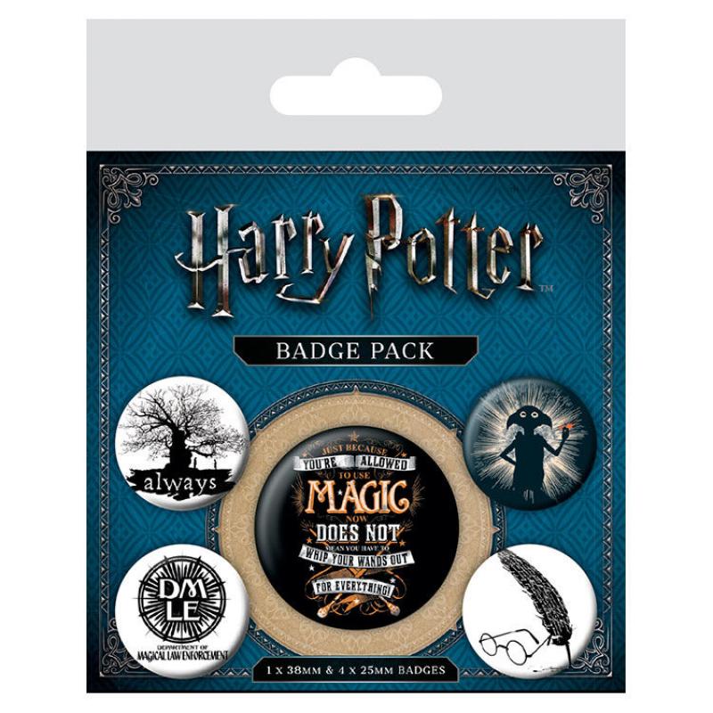 Set 5 Chapas Harry Potter - Imagen 1
