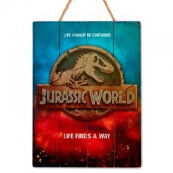 Cartel madera Woodart 3D Print Jurassic World - Imagen 1