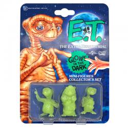 Set 3 minifiguras E.T. El Extraterrestre Collector Set Glowing Edition 5cm - Imagen 1