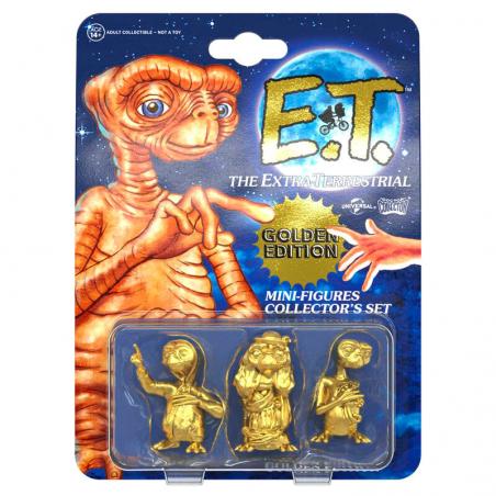 Set 3 minifiguras E.T. El Extraterrestre Collector Set Golden Edition 5cm - Imagen 1