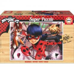 Puzzle Prodigiosa Ladybug madera 100pzs - Imagen 1