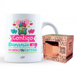 Taza Contigo Recorreria el Mundo - Imagen 1