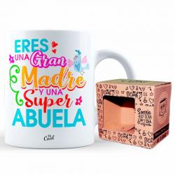 Taza Eres Una Gran Madre y Una Super Abuela - Imagen 1