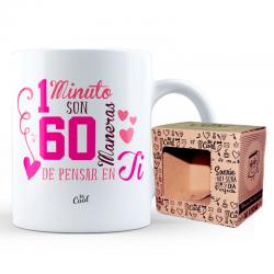 Taza 1 Minuto Son 60 Maneras De Pensar En Ti - Imagen 1