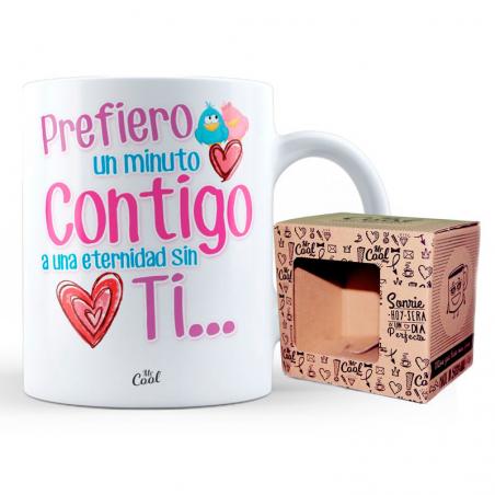 Taza Prefiero Un Minuto Contigo A Una Eternidad Sin Ti - Imagen 1