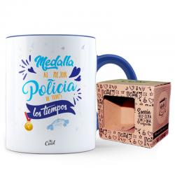 Taza color Medalla Al Mejor Policia - Imagen 1
