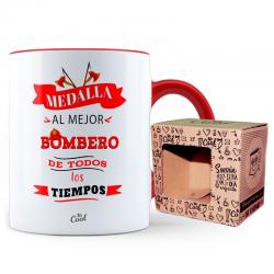 Taza color Medalla Mejor Bombero - Imagen 1