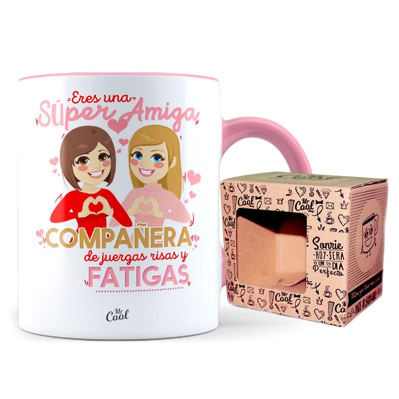 Taza Super Amiga Compañera De Juergas Risas y Fatigas - Imagen 1