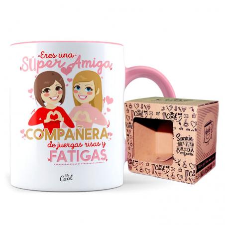 Taza Super Amiga Compañera De Juergas Risas y Fatigas - Imagen 1