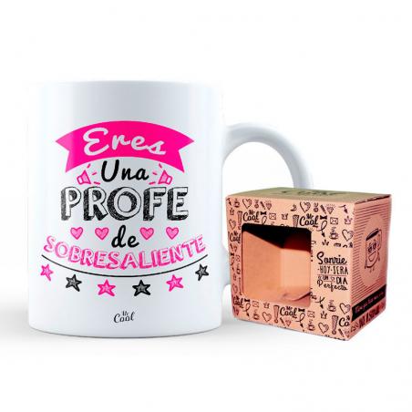 Taza Profe Sobresaliente rosa - Imagen 1