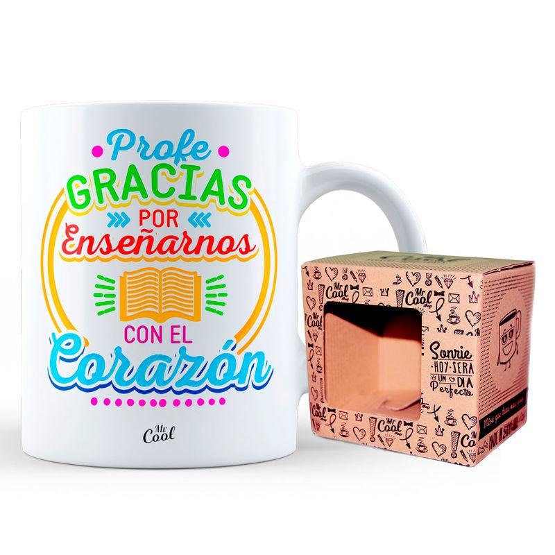 Taza Profe Gracias Por Enseñarnos Con El Corazon - Imagen 1