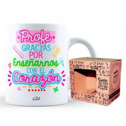 Taza Profe Gracias Por Enseñarnos Con El Corazon - Imagen 1