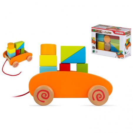 Carrito blocks madera 9pzs - Imagen 1