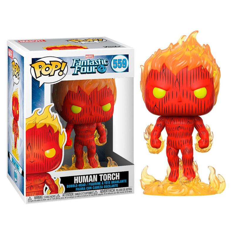 Figura POP Marvel Los 4 Fantasticos Human Torch - Imagen 1
