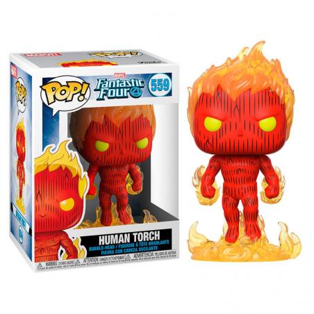 Figura POP Marvel Los 4 Fantasticos Human Torch - Imagen 1