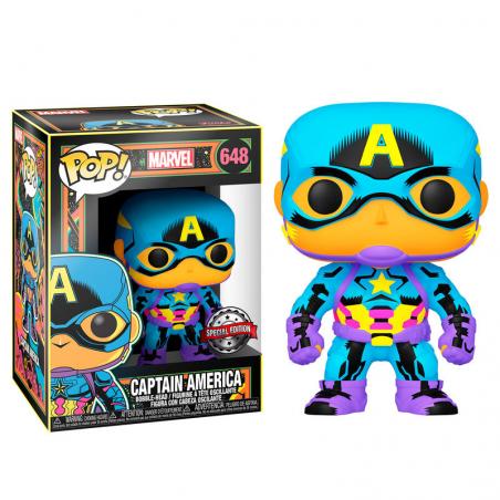 Figura POP Marvel Black Light Captain America - Imagen 1