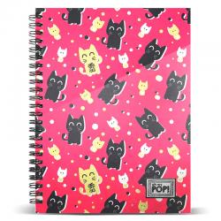Cuaderno A4 Oh My Pop Cats cuadriculado - Imagen 1