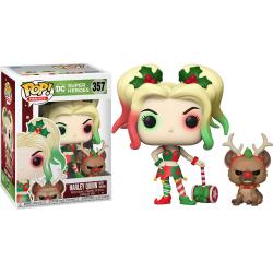 Figura POP DC Holiday Harley Quinn with Helper - Imagen 1