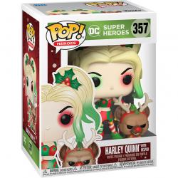 Figura POP DC Holiday Harley Quinn with Helper - Imagen 3