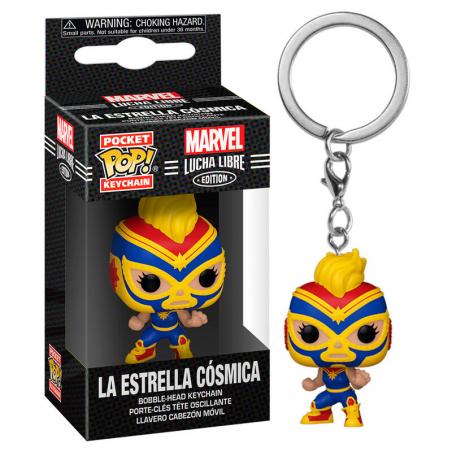 Llavero Pocket POP Marvel Luchadores Captain Marvel La Estrella Cosmica - Imagen 1