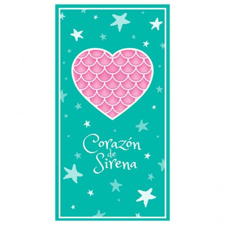 Toalla Corazon De Sirena microfibra - Imagen 1