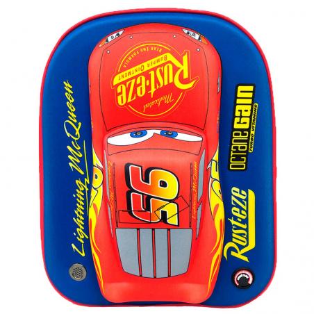 Mochila 3D Rayo Mcqueen Cars Disney luz y sonido 32cm - Imagen 1