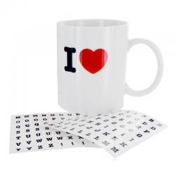 Taza desayuno I Love + letras - Imagen 1