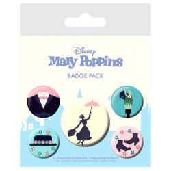 Set 5 chapas Mary Poppins Disney - Imagen 1