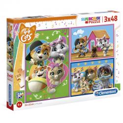 Puzzle 44 Gatos 3x48pzs - Imagen 1
