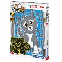 Puzzle Fluorescent Dog Feisty Pets 104pzs - Imagen 1