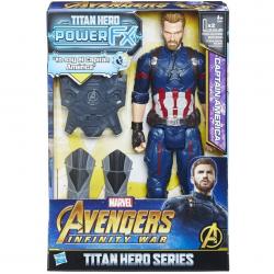Figura Titan Hero Power FX Capitan America Vengadores Marvel 30cm - Imagen 1