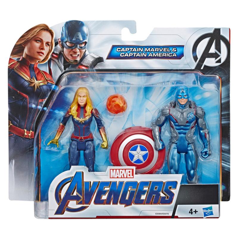 Set figuras Capitana Marvel y Capitan America Vengadores Avengers Marvel - Imagen 1