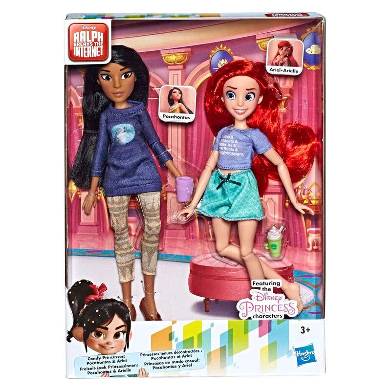 Set 2 muñecas Ariel + Pocahontas Ralph Rompe Internet Disney - Imagen 1