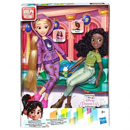 Set 2 muñecas Rapunzel + Tiana Ralph Rompe Internet Disney - Imagen 1