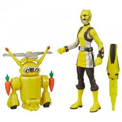 Set 2 figuras Yellow Ranger and Morphin Jax Beastbot Power Rangers 15cm - Imagen 1