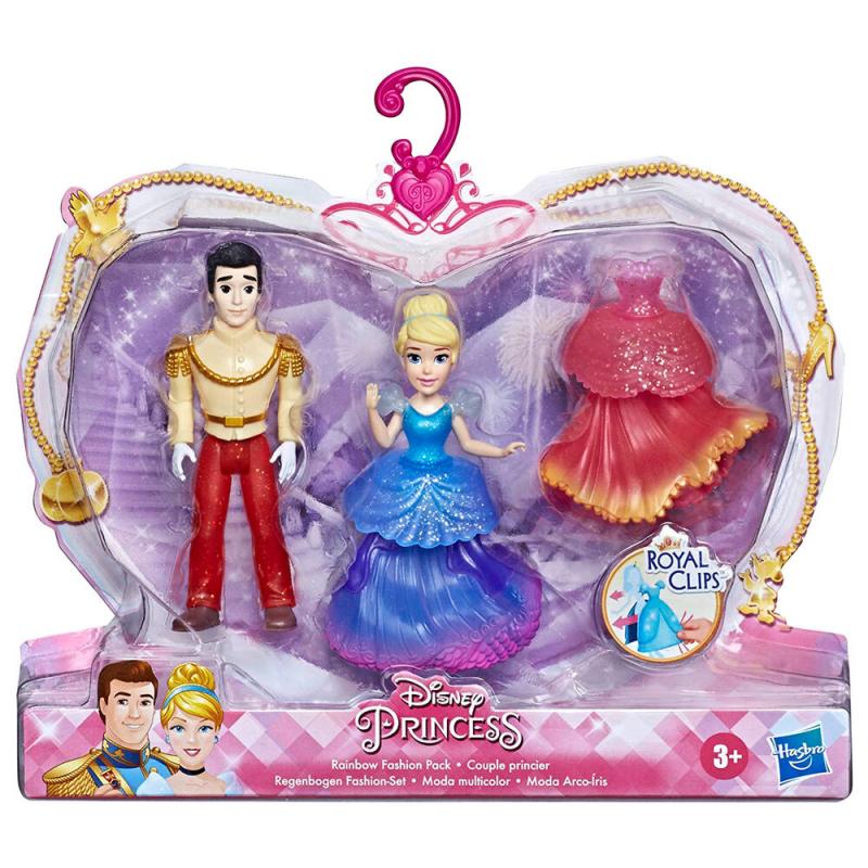 Set 2 figuras Royal Clips Cenicienta Princesas Disney 9cm - Imagen 1