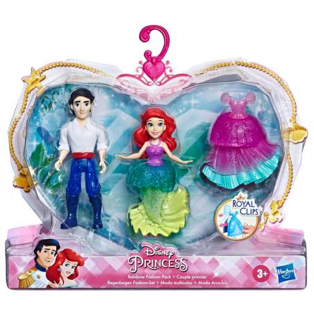 Set 2 figuras Royal Clips La Sirenita Princesas Disney 9cm - Imagen 1
