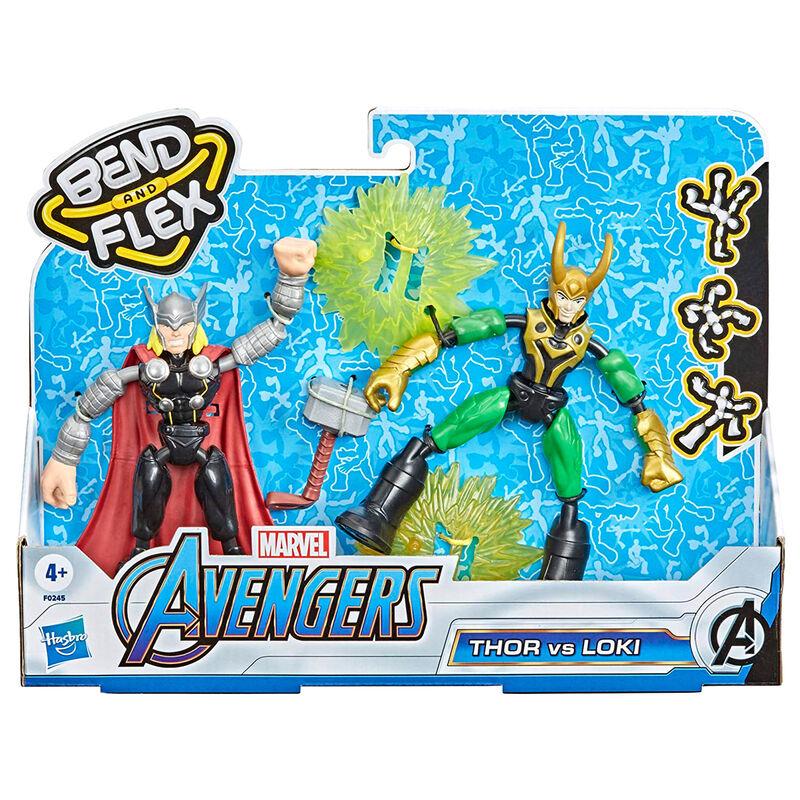 Set 2 figuras Bend and Flex Thor vs Loki Marvel 15cm - Imagen 1