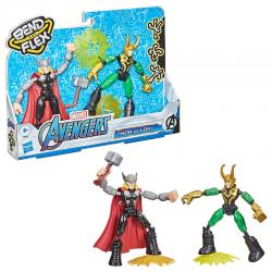 Set 2 figuras Bend and Flex Thor vs Loki Marvel 15cm - Imagen 3