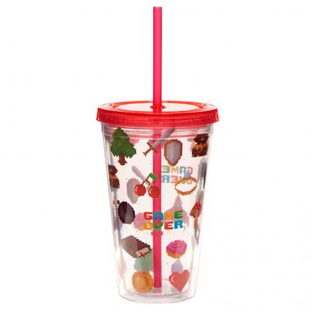 Vaso con pajita Game Over - Imagen 1