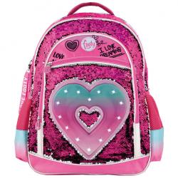 Mochila LED lentejuelas Heart adaptable 45cm - Imagen 1